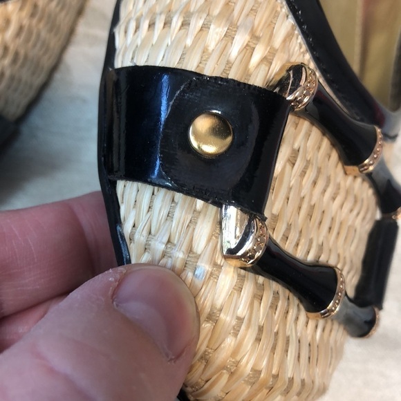 Liz Claiborne Aleya Wicker Woven flats w Metal Bamboo Buckles Size 9 - Picture 4 of 7